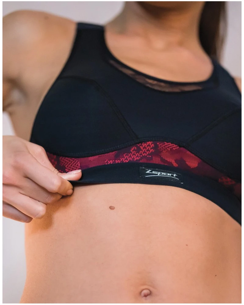 Brassière De Sport Zsport Divine 2.0 (Noir Framboise) – Image 7