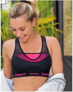 Brassière De Sport Zsport Virtuosity Rose Et Noir