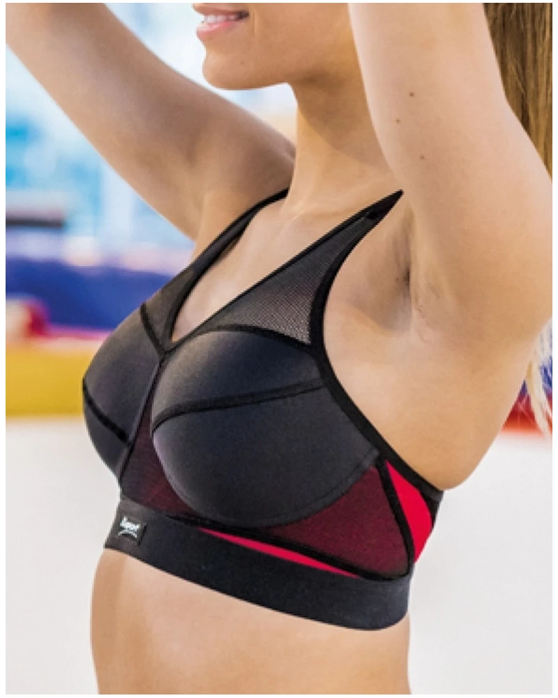 Brassière De Sport Zsport Vitality (Noir Framboise) – Image 3