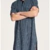 Chemise De Nuit Manches Longues Calida Relax Imprint 100% Coton (Dark Sapphire)