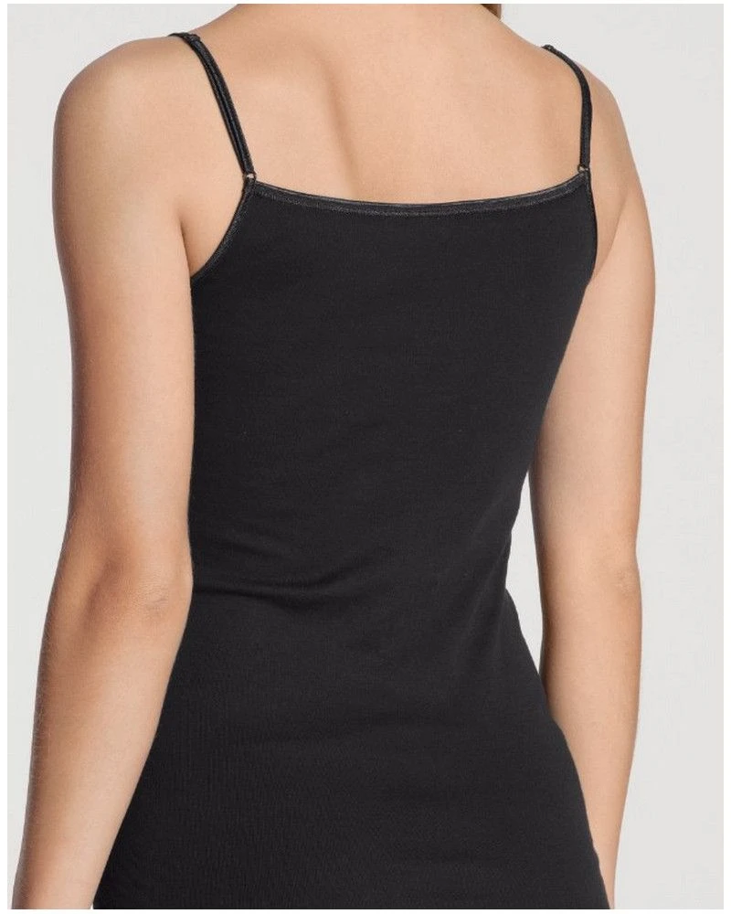 DĂ©bardeur Bretelles Spaghettis Calida Feminin Sense 100% Coton (Noir) â Image 2