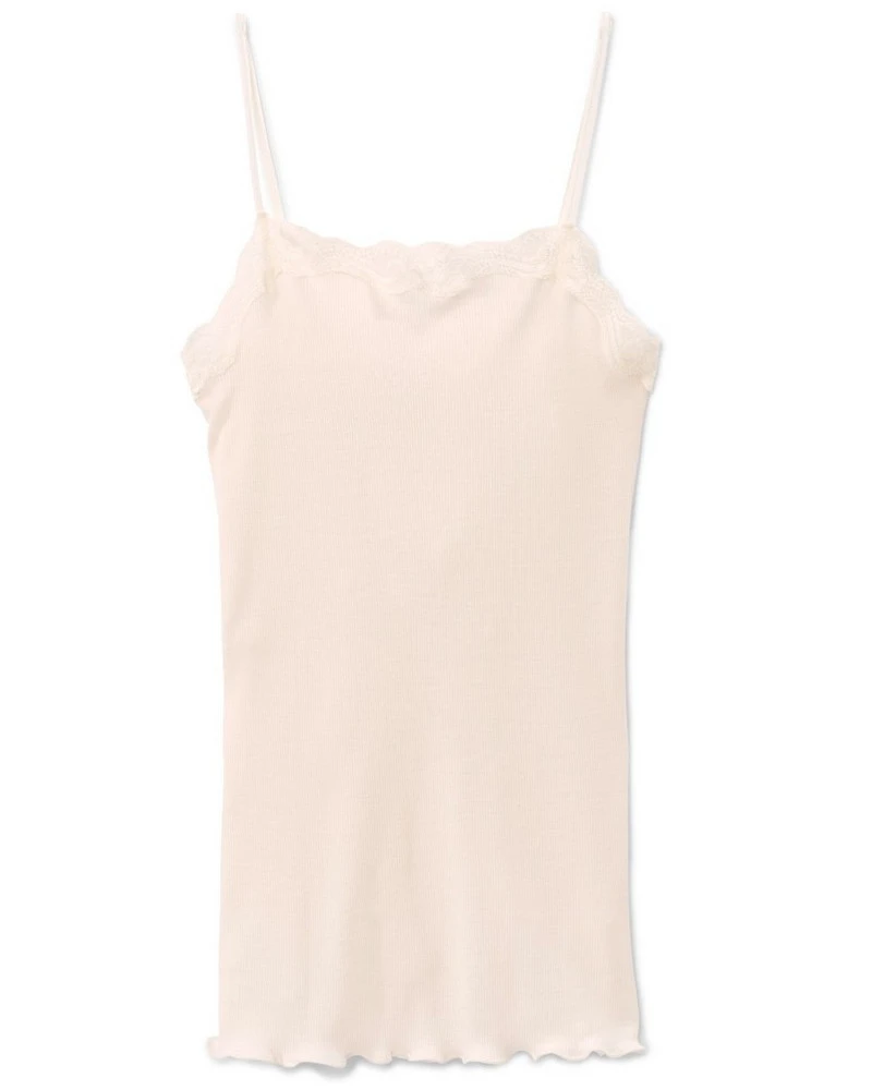 DĂ©bardeur Bretelles Spaghettis Calida Richesse Lace Laine & Soie (Light Ivory) â Image 3