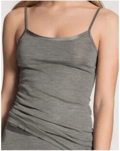 Débardeur Bretelles Spaghettis Calida True Confidence Laine & Soie (Platin Melé)