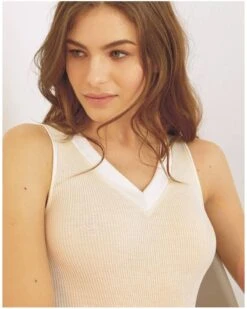 Débardeur Oscalito Plissé Bord Satin 4247 (Champagne)