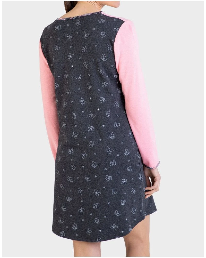 Liquette Boutonnée Manches Longues Massana Anthracite Rose – Image 4