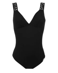Maillot De Bain Une Pièce Nageur Maintien Ouvert Lise Charmel Ajourage Couture (Noir)