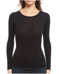 Maillot De Corps Col Rond Laine & Soie Oscalito 3446R (Noir)