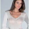 Maillot De Corps Dentelle Moretta Manches Longues En 100% Soie