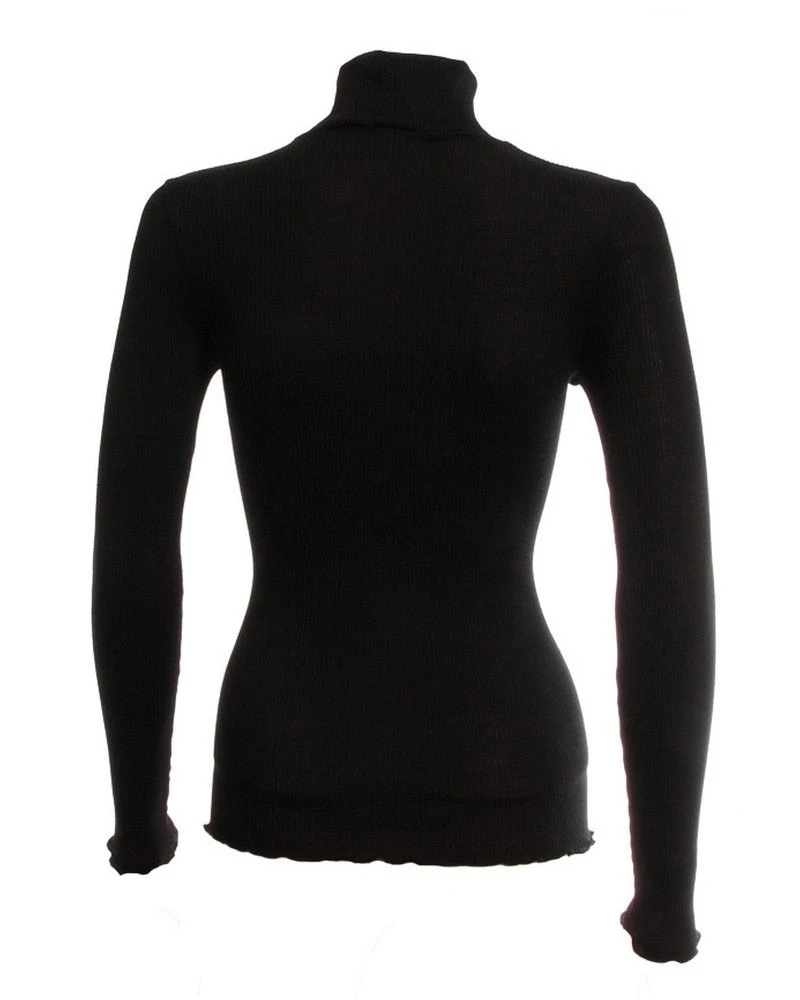 Pull Col CheminĂ©e Laine & Soie Oscalito 3429 (Noir) â Image 5