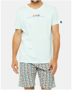 Pyjama Court PAU2CVE 100% Coton Arthur