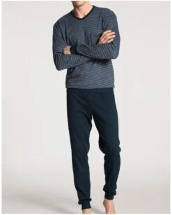 Pyjama Long Calida Relax Choice 100% Coton Interlock (Dark Sapphire)