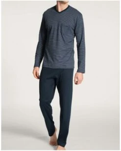 Pyjama Manches Longues Calida Relax 100% Coton Interlock (Dark Sapphire)