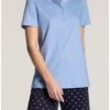 Pyjama Short Calida Night Lovers 100% Coton (Dark Lapis Blue)
