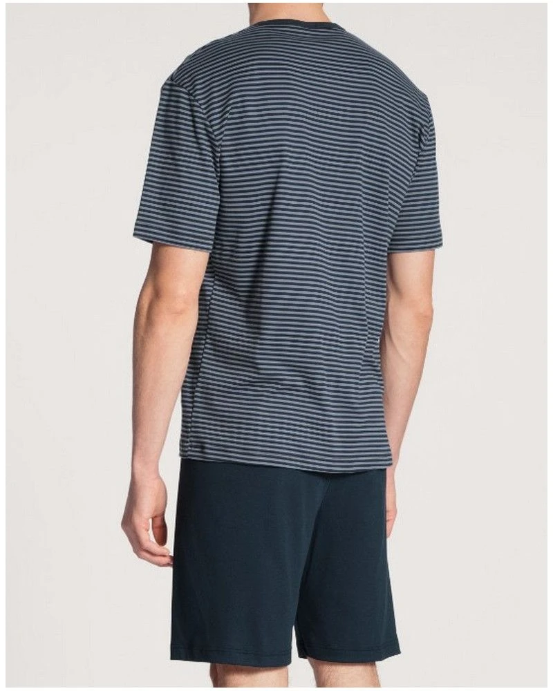 Pyjama Short Manches Courtes BoutonnĂ© Calida Relax 100% Coton Interlock (Dark Sapphire) â Image 2