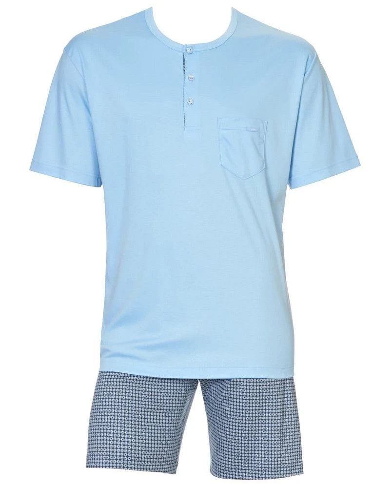 Pyjama Short Manches Courtes BoutonnĂ© Calida Relax Choice 100% Coton (Placid Blue) â Image 3
