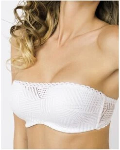Soutien-gorge Bandeau Bretelles Amovibles Antigel Tressage Graphic (Tressage Blanc)