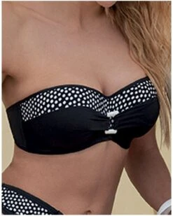 Soutien-gorge De Bain Bandeau à Coques Antigel La Muse Dolce Vita (Pois Noir)