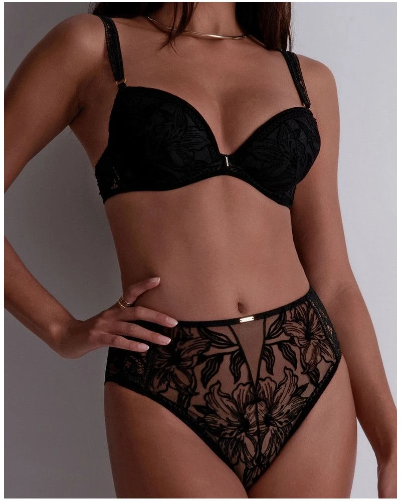 Soutien-gorge Plunge Coussinet Aubade Coeur à Corps (Noir) – Image 3