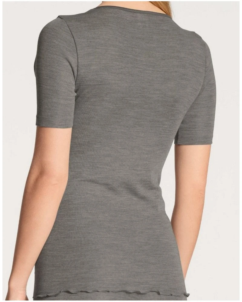 Top Manches Courtes Calida True Confidence Laine & Soie (Platin MelĂ©) â Image 2